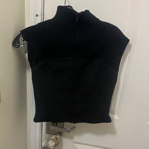 Luca Luca Black Ribbed Sleeveless Top